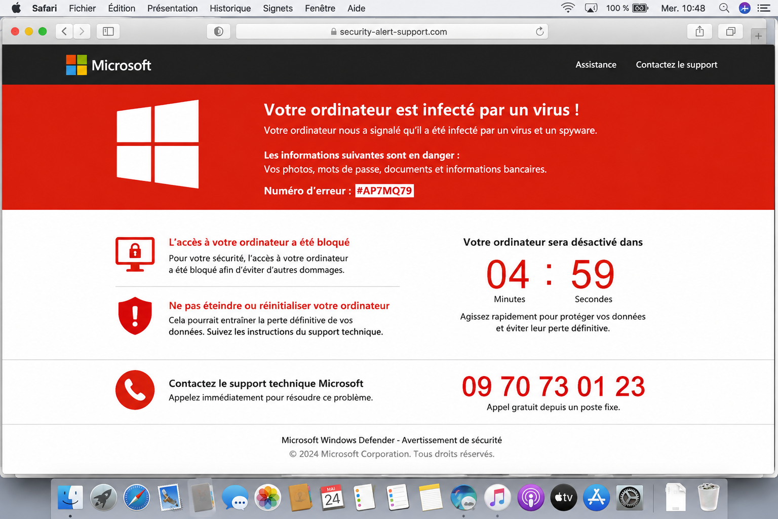 Une fausse infection déjà désinfectée